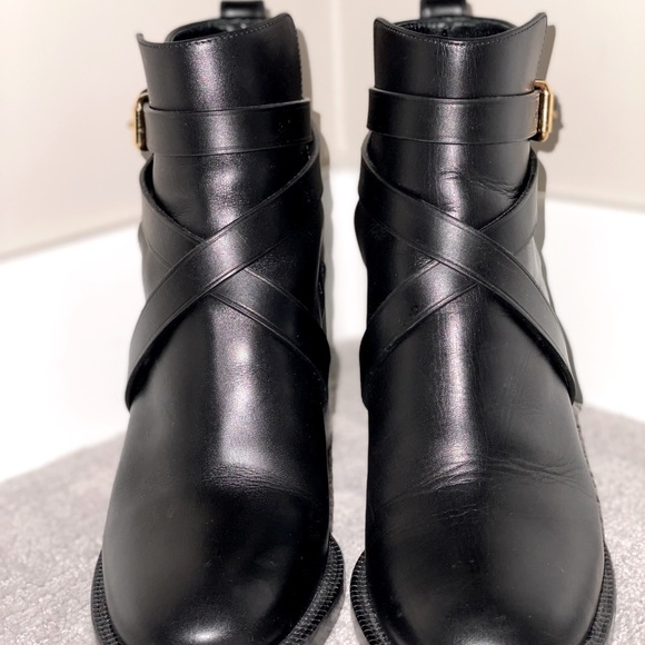 House Check and Leather Ankle Boots - Picture 4 of 5